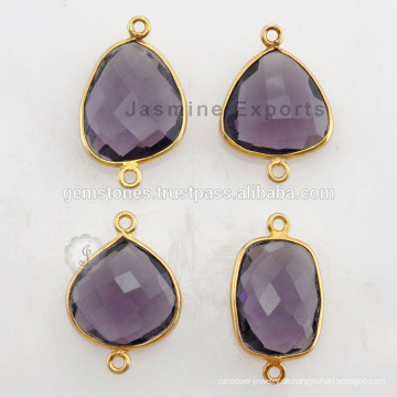 Fine Quality Lünette Einstellung Edelstein Steckverbinder Vermeil Amethyst Lünette Steckverbinder